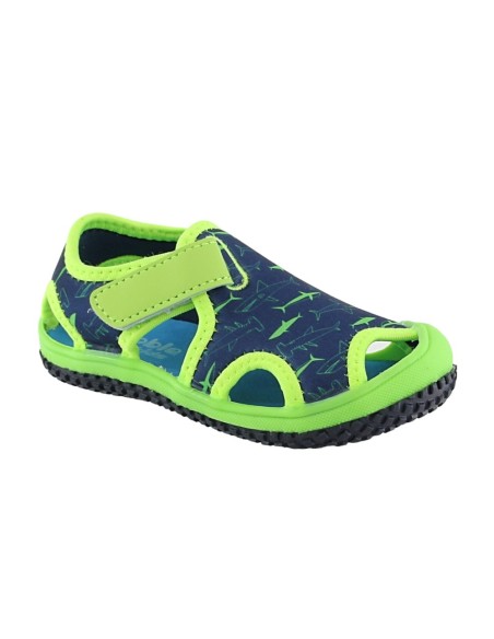 Sandalias de agua Bubble Kids Tiburones Azul-Verde
