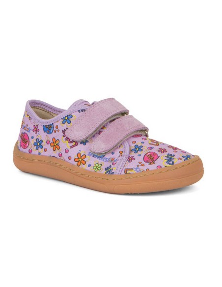 Zapatillas de lona Froddo Barefoot canvas Lila Flores