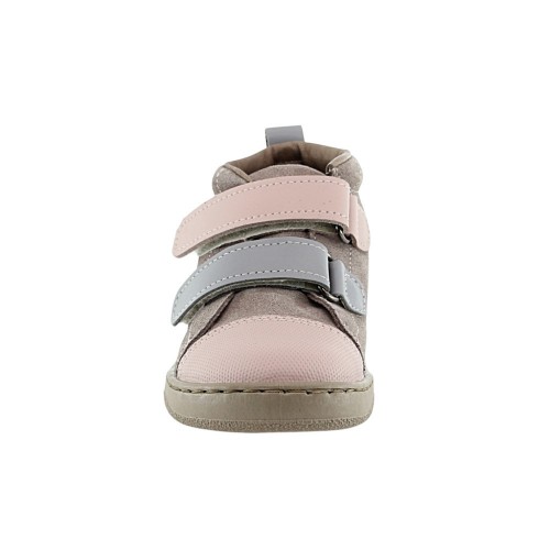 Botines barefoot Zapyflex  2 velcros Piedra-Rosa 2
