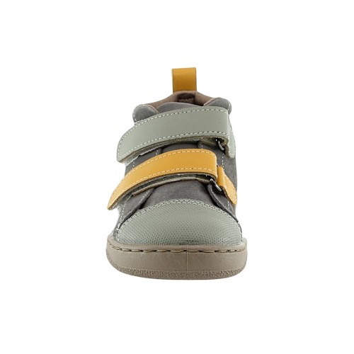 Botines barefoot Zapyflex  2 velcros Savia-Mostaza 2