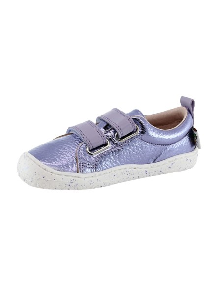 Zapatos barefoot Poppis Piel Lila Metalizado