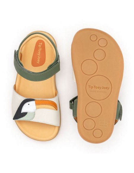 Sandalias barefoot Tip Toey Joey Toucan Beige-Verde