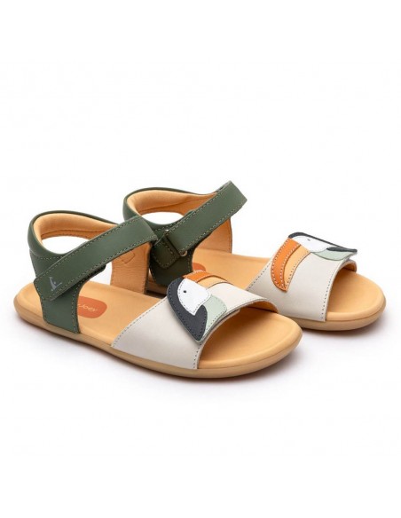 Sandalias barefoot Tip Toey Joey Toucan Beige-Verde