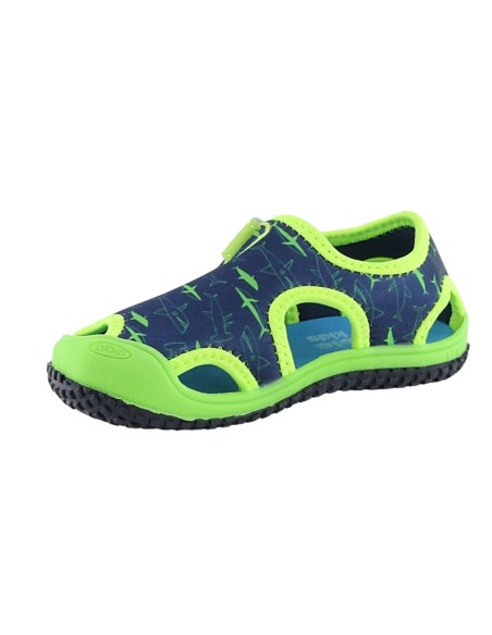 Sandalias de agua Bubble Kids Tiburones Azul-Verde