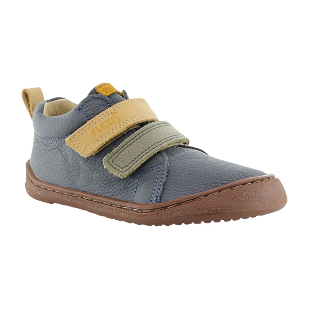 Botines barefoot Flexi Nens Azul-Verde-Mostaza