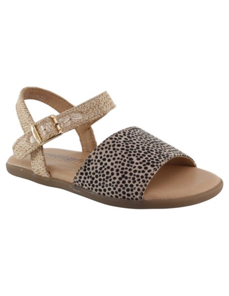 Sandalias veganas barefoot Mustang Maria Puntos Beige