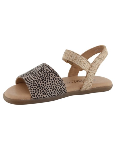 Sandalias veganas barefoot Mustang Maria Puntos Beige