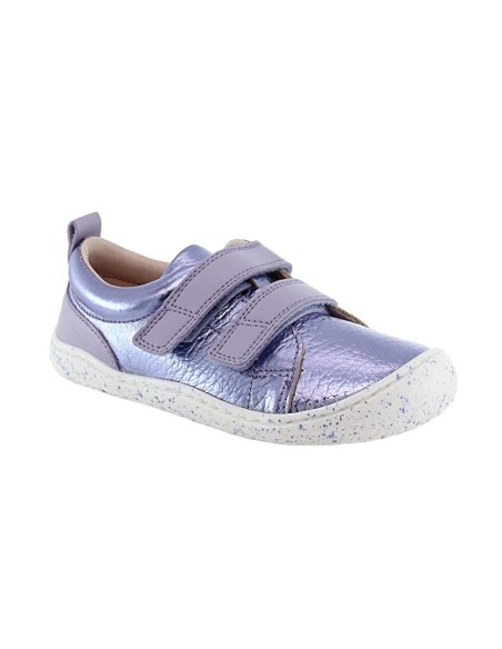 Zapatos barefoot Poppis Piel Lila Metalizado