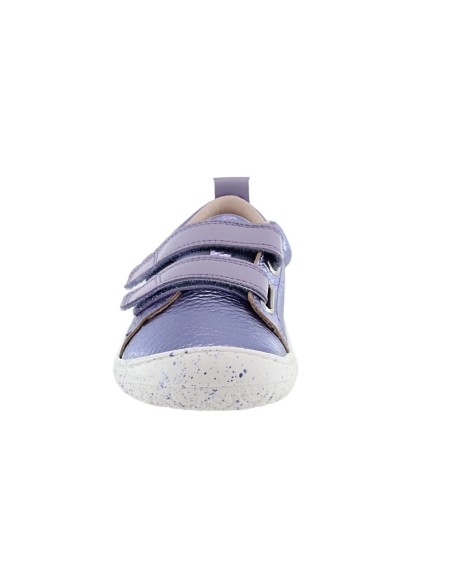 Zapatos barefoot Poppis Piel Lila Metalizado