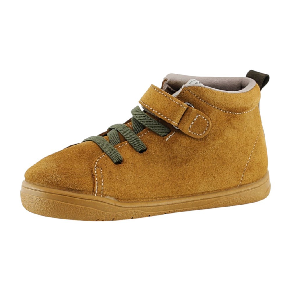 Botines barefoot ZapyFlex Velcro y elástico Mostaza