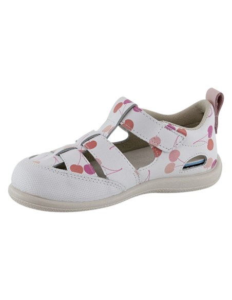 Sandalias respetuosas ZapyFlex 2 Tiras Blanco-Cerezas