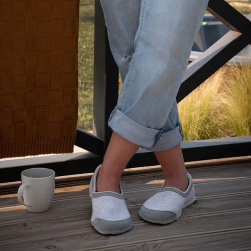 Zapatillas de casa barefoot OmaKing fieltro Blanco 2