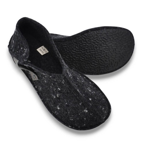 Zapatillas de casa barefoot OmaKing fieltro cerrado Negro 2