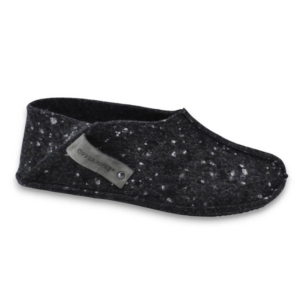 Zapatillas de casa barefoot OmaKing fieltro cerrado Negro