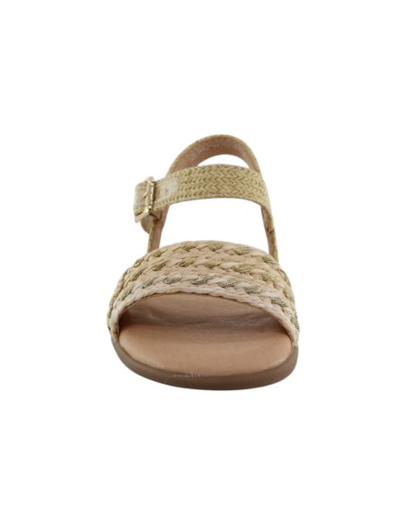 Sandalias veganas barefoot Mustang Maria Raffia Champagne