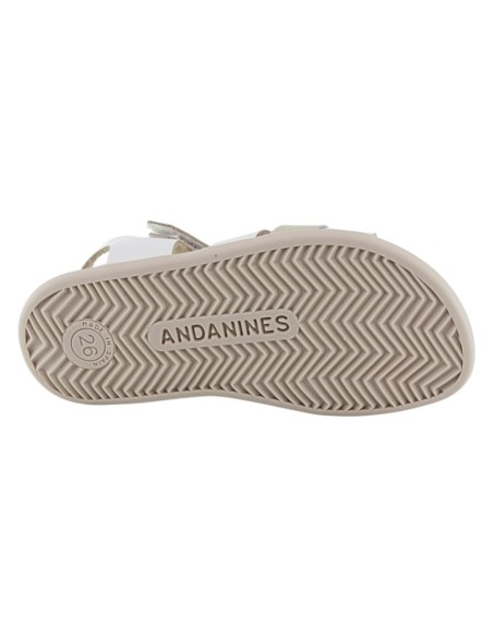 Sandalias respetuosas Andanines 251648 Blanco-Oro