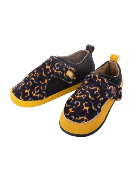 Zapatos respetuosos Baby Lobitos Fuego Negro-Amarillo