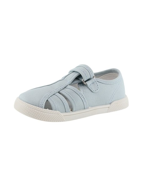 Sandalias de lona respetuosas Blanditos Mango Celeste