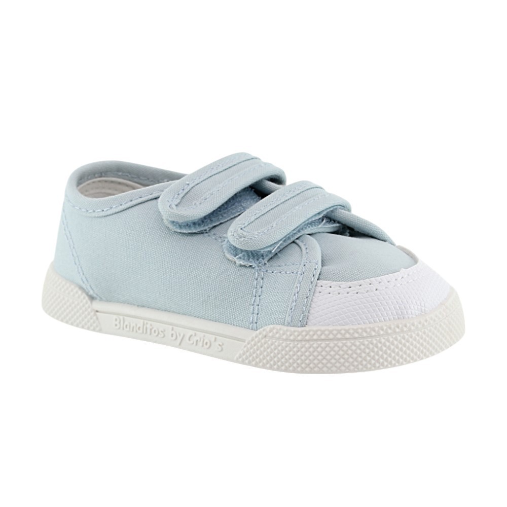 Zapatillas barefoot de lona Blanditos Coco Azul celeste
