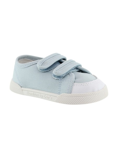Zapatillas barefoot de lona Blanditos Coco Azul celeste