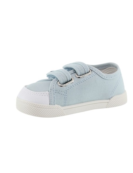 Zapatillas barefoot de lona Blanditos Coco Azul celeste