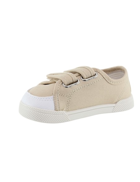 Zapatillas barefoot de lona Blanditos Coco Beige