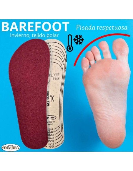 Plantillas infantiles Barefoot recortables invierno polar
