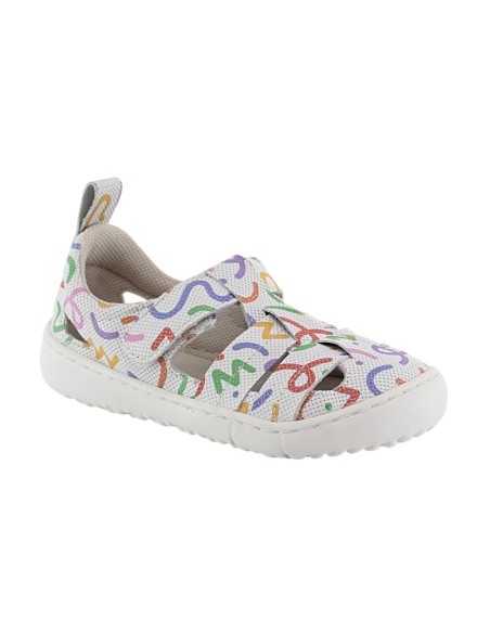 Sandalia respetuosa cerrada Coqueflex Blanco Multicolor