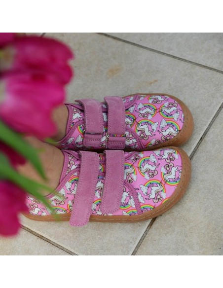 Zapatillas de lona Froddo Barefoot canvas Rosa Unicornios