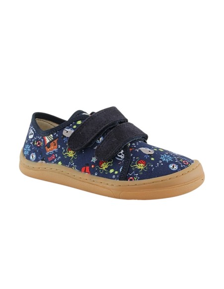 Zapatillas barefoot de lona Froddo Mar Azul