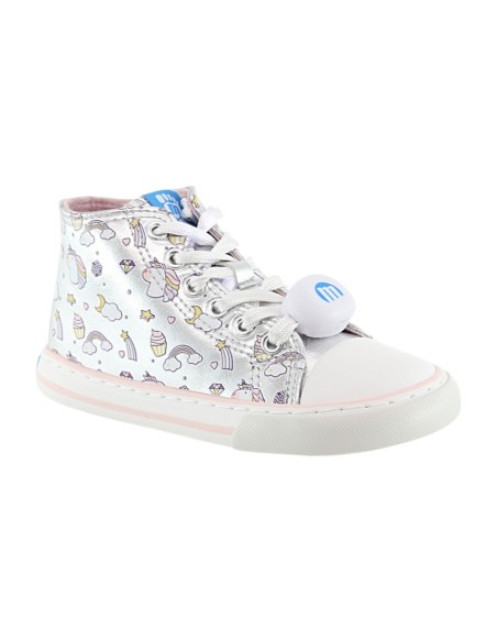 Zapatillas con luces barefoot Mustang Free Unicornio Plata