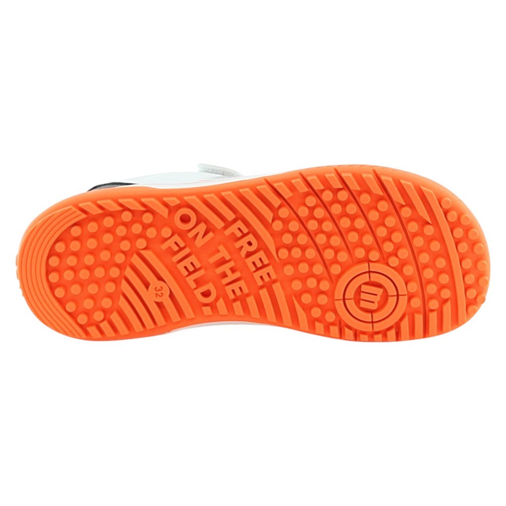 Zapatillas futbol 7 barefoot Mustang free 49323 Blanco-Naranja