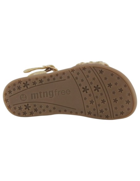 Sandalias veganas barefoot Mustang Maria Raffia Champagne