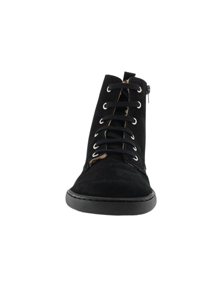 Botas militares barefoot Flexi Nens Forro pelo 9085-X Serraje Negro