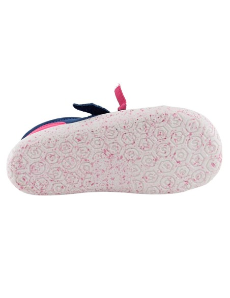 Zapatos barefoot cordones y velcro Poppis Azul-Rosa