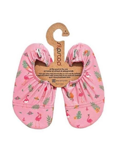 Escarpines barefoot Slip Stop Flamingos Rosa
