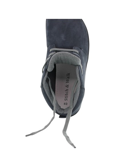 Botines barefoot Stitch & Walk forro térmico Azul