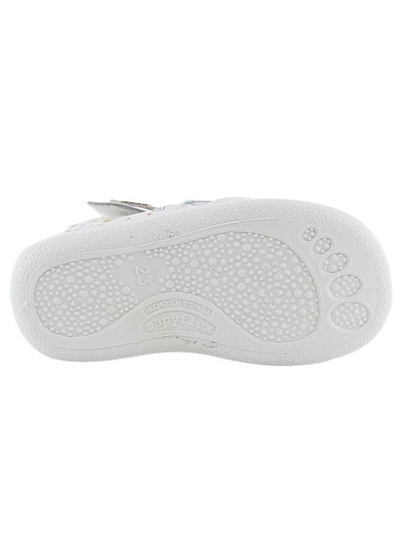Sandalias ZapyFlex 2 tiras blanco dibujitos