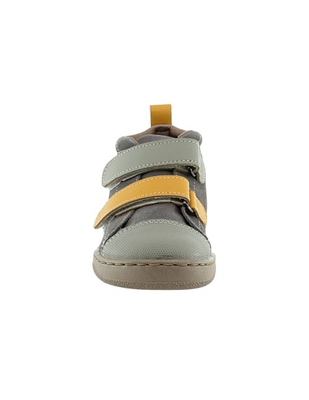 Botines barefoot Zapyflex  2 velcros Savia-Mostaza