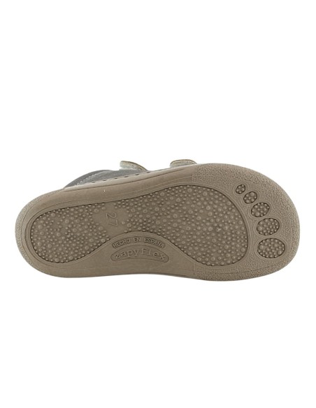 Botines barefoot Zapyflex  2 velcros Savia-Mostaza
