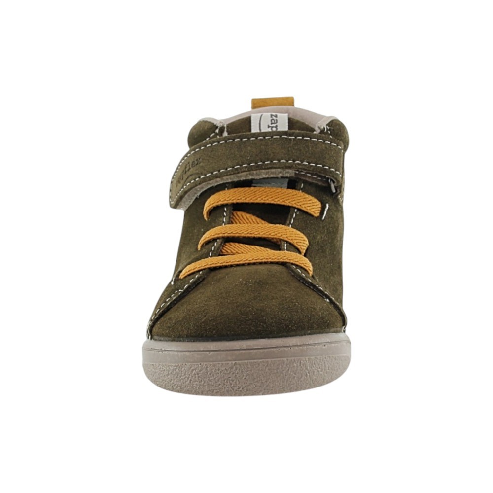 Botín barefoot ZapyFlex Velcro y elásticos Kaki-Mostaza