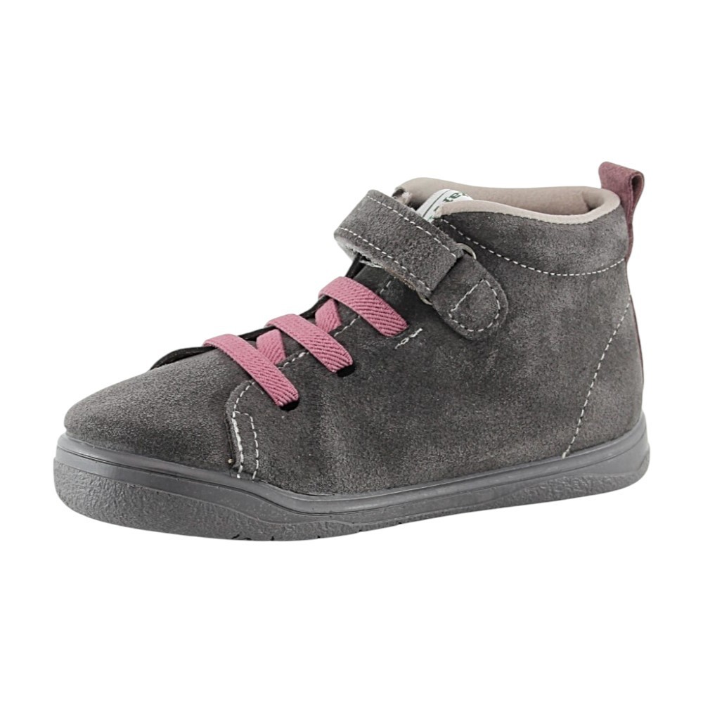 Botines barefoot Zapyflex velcro y elástico Gris-Malva