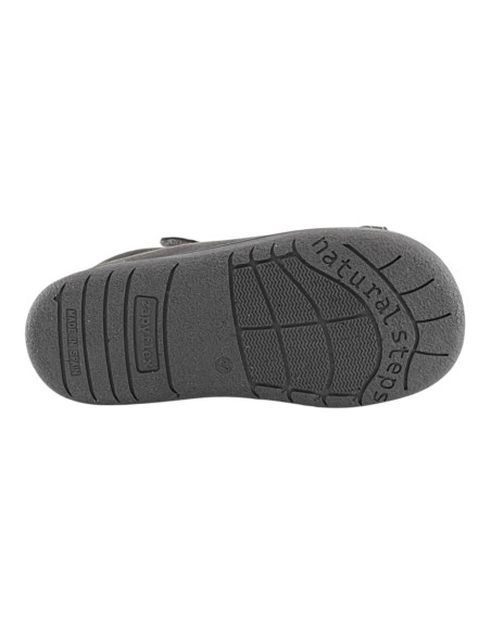 Botines barefoot Zapyflex velcro y elástico Gris-Malva