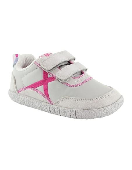 Zapatillas barefoot Munich Baby Koda Blanco-Fucsia