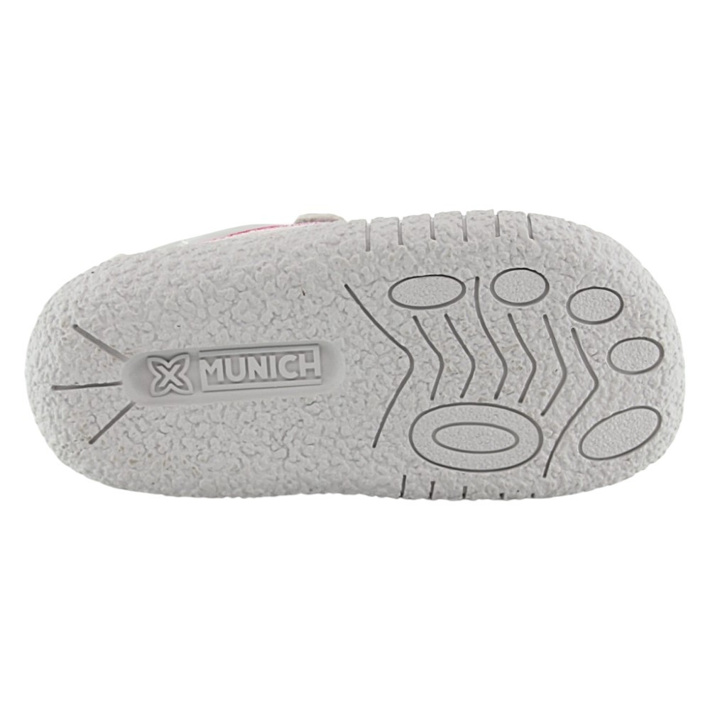 Zapatillas barefoot Munich Baby Koda Blanco-Fucsia