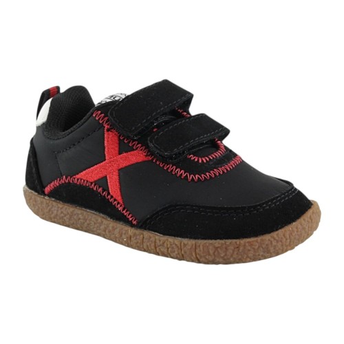 Zapatillas barefoot Munich Baby Koda Negro-Rojo
