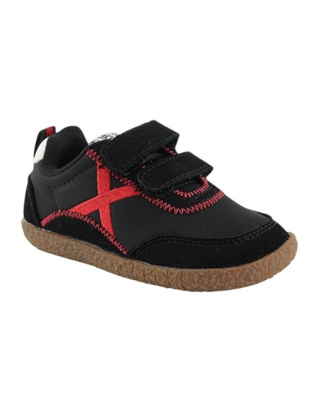 Zapatillas barefoot Munich Baby Koda Negro-Rojo