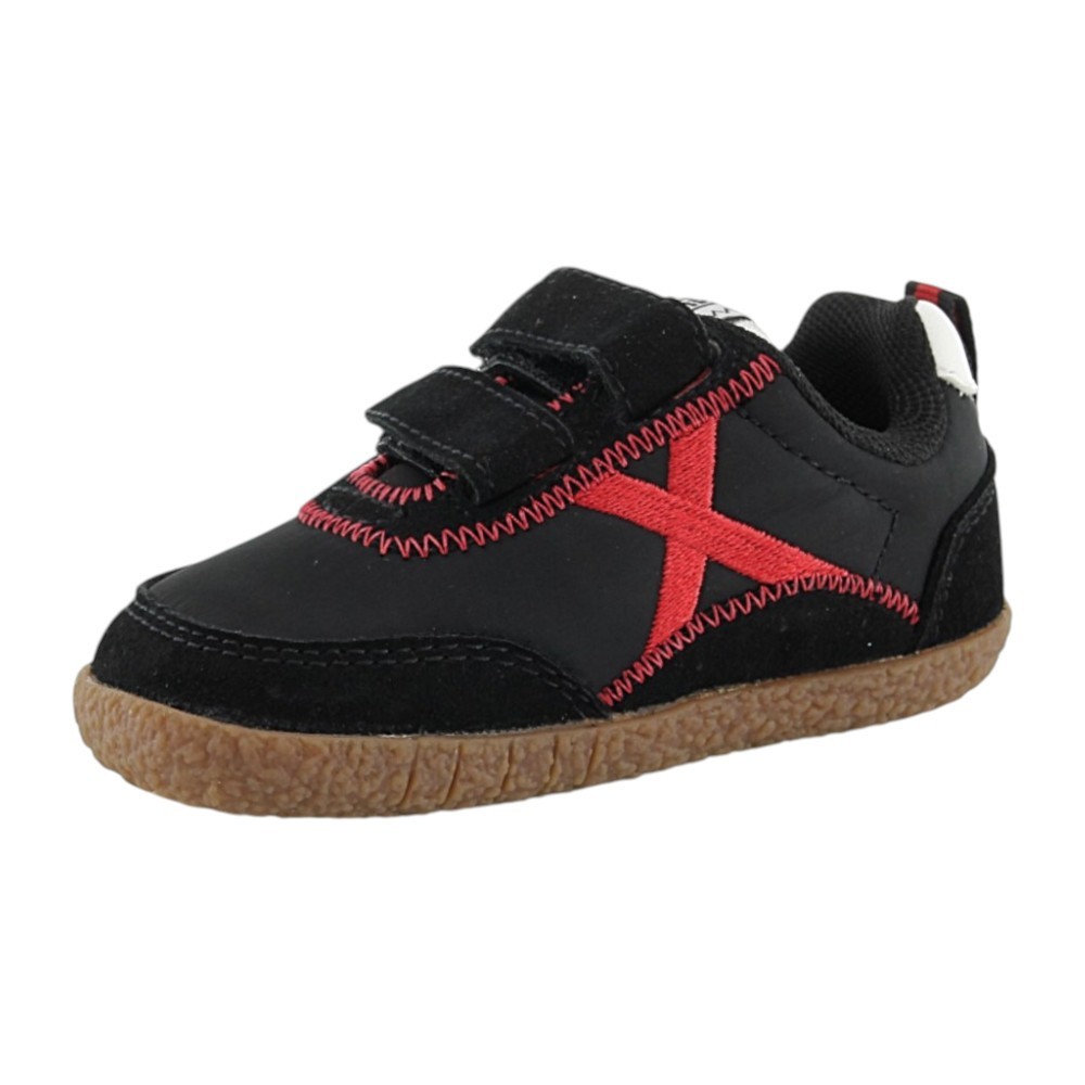 Zapatillas barefoot Munich Baby Koda Negro-Rojo