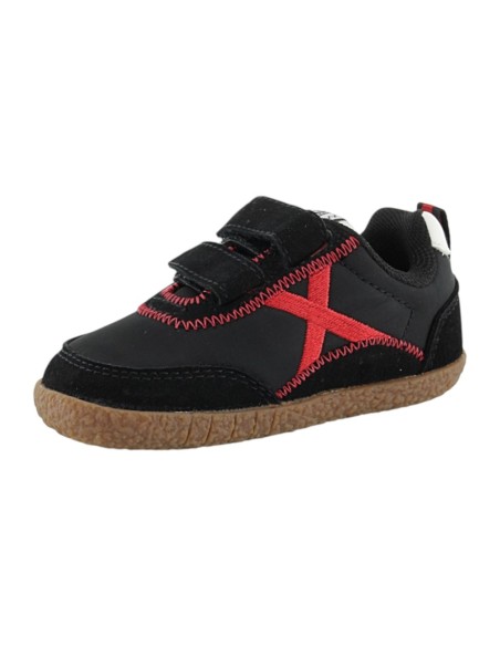 Zapatillas barefoot Munich Baby Koda Negro-Rojo