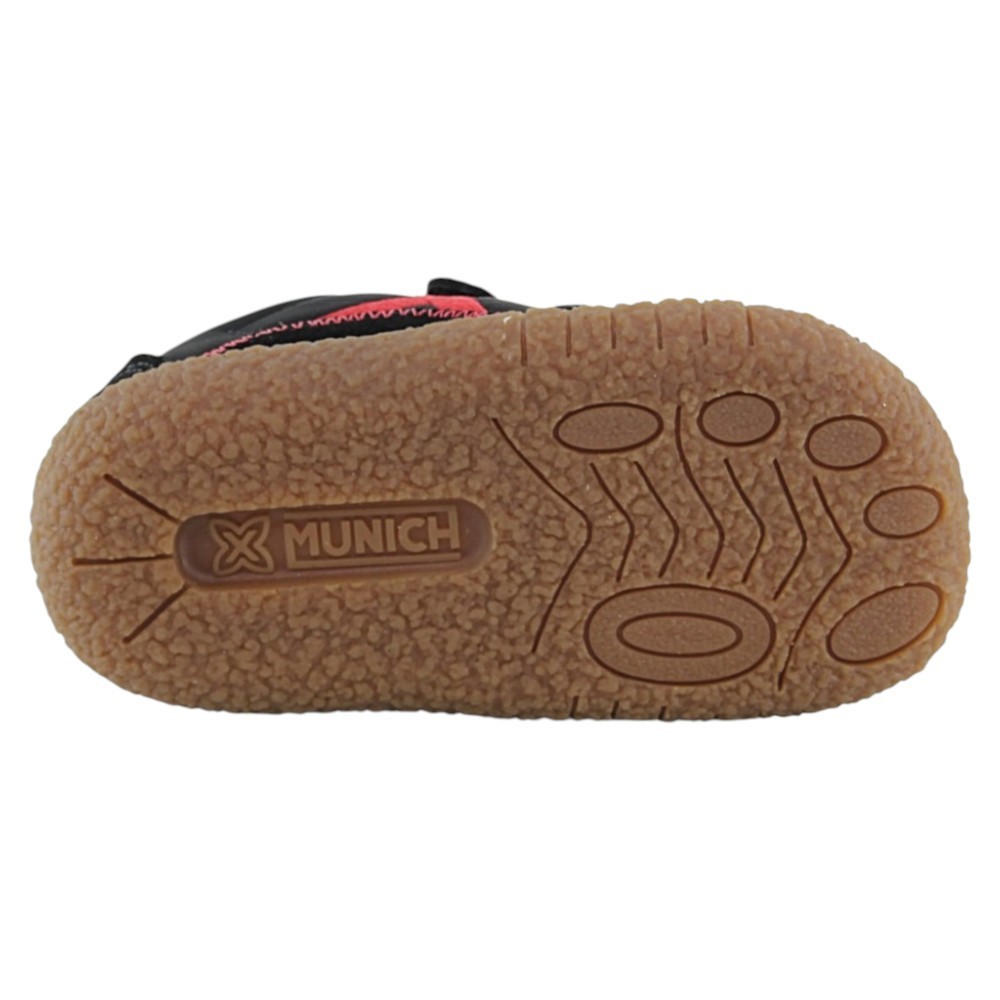 Zapatillas barefoot Munich Baby Koda Negro-Rojo